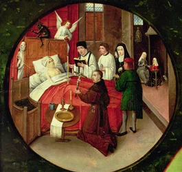 Muerte, detalle de La Mesa de los Siete Pecados Capitales y las Cuatro Últimas Cosas (detalle)